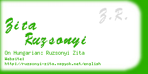 zita ruzsonyi business card